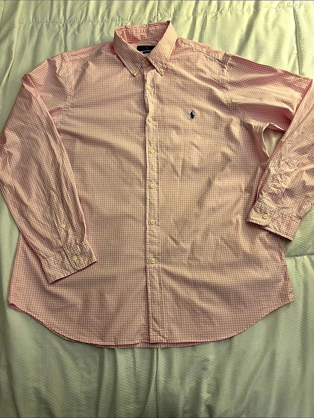 XL Ralph Lauren Classic Fit Gingham Button-Down Shirt Gingham Button Down in Pin